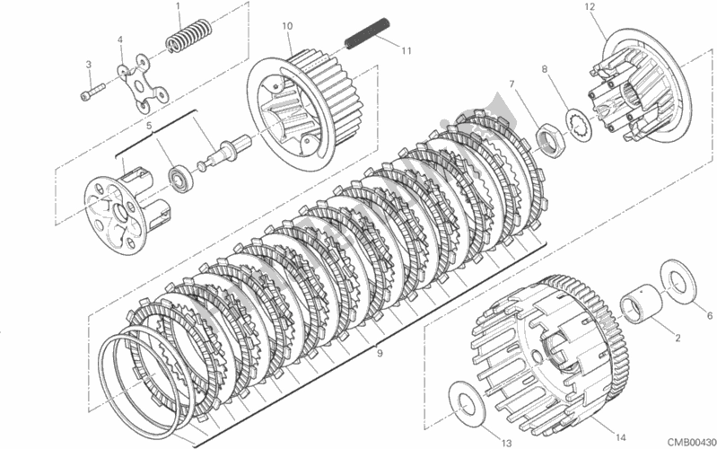 All parts for the Clutch of the Ducati Hypermotard Brasil 821 2015